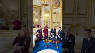 Philippe et Mathilde de Belgique posent avec Emmanuel et Brigitte Macron [upl. by Dunc]