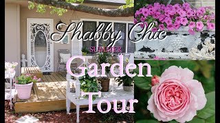 🌸MY SHABBY CHIC FRONT PORCH GARDEN TOUR SUMMER2018 [upl. by Arretal]