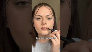 Overlining vs underlining lips 👄 lipliner liptutorial lipstick lipenhancement liplinerhack [upl. by Goldwin]