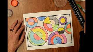 Elementary Art  Delauney Inspired Circles [upl. by Anura318]