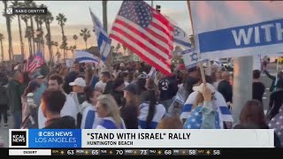 ProIsrael rally hits streets of Huntington Beach [upl. by Lavina]