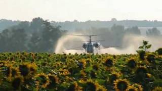 Kamov Ka 26 HAMCE helicopter takeoff spray landing [upl. by Kakalina403]