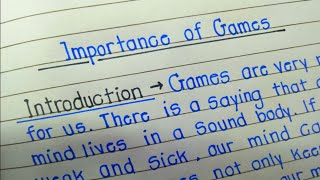 Essay on Importance of games  Class 10th Essay  Essay on importance of games in English [upl. by Thebault356]