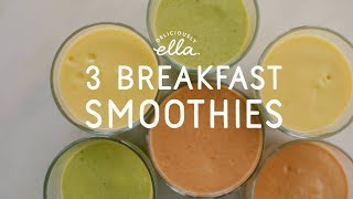 Three Vegan Breakfast Smoothies  Deliciously Ella [upl. by Ditzel]