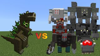 Tremorzilla Alexs Caves vs Crimson steves more mobs and bosses  Minecraft  Mob Battle [upl. by Annoyed]