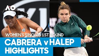 Lizette Cabrera vs Simona Halep match highlights 1R  Australian Open 2021 [upl. by Akehsyt]