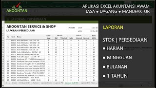 Aplikasi Akuntansi Awam Jasa dan Dagang  Laporan Persediaan [upl. by Eilrebma]