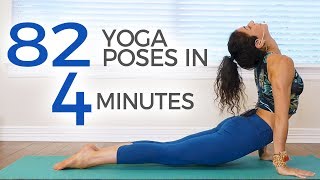 82 Yoga Poses in 4 Minutes ♥ 30 Days of Yoga with Jess  Weight Loss Flexibility Anxiety Relief [upl. by Ernald]