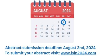 ISIN 2024 congress and education course Abstract submission deadline August 2nd [upl. by Nairot934]