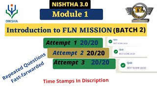 Nishtha 30 Module 1 answers  Introduction to FLN Mission BATCH 2 Diksha [upl. by Eelynnhoj712]