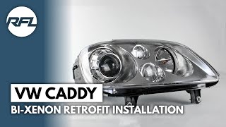 VW Caddy MKIII Touran  BiXenon HID Headlight Projector Upgrade installation [upl. by Nyrehtak801]