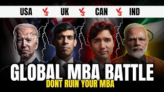 Which is The Best Country for MBA in 2024  USA vs India vs UK vs Canada [upl. by Gussman]