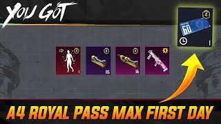 😍ROYAL PASS MAX A4  A4 RP MAX FIRST DAY  BGMI NEW A4 ROYAL PASS IS HERE ParasOfficialYT [upl. by Miof Mela792]