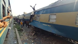 জয়দেবপুরে দুই ট্রেন মুখোমুখি সংঘর্ষ ll Two Meter Guage trains collide head on Bangladesh railway [upl. by Hofmann]