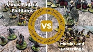 MESBG Doubles Battle Report  Minas Tirith amp Fiefdoms vs Mordor and Easterlings [upl. by Narmak]