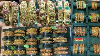 Silver based gold bangles collection with priceBudget friendly designsKotha bangaru lokam [upl. by Atterys]