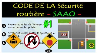 Code de la Sécurité routière 2024  Examen théorique SAAQ Québec test 1 [upl. by Odarbil]