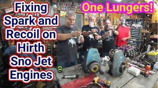 Fixing Spark and a recoil on a Hirth single cylinder Snowmobile Engine Sno Jet Vintage Snowmobile [upl. by Breger]