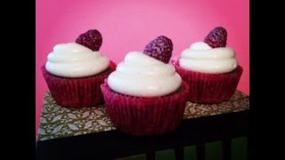 How to Make RASPBERRY CHAMPAGNE CUPCAKES with Gold Dusted Raspberries [upl. by Satsoc217]