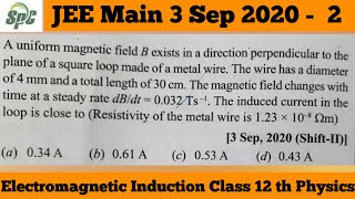 A uniform magnetic field B exists in a direction perpendicular to the plane of a square loop made of [upl. by Marguerita]