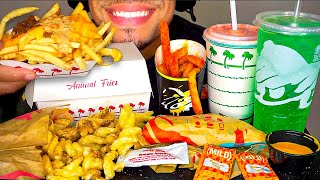 ASMR TACO BELL VS INNOUT BURGER NACHO CHEESY FRIES CINNAMON TWIST MUKBANG FAST FOOD EATING [upl. by Nyrol78]