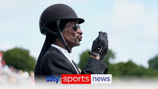 Olympics Snoop Dogg sports full equestrian kit to watch dressage [upl. by Lamak]