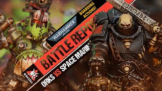 10TH EDITION Space Marines vs Orks  Warhammer 40k Battle Report [upl. by Ananna]