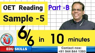 Edu Skills OET Sample  5 Reading Part  B Text 2 StrategiesTips amp Tricks OET made easy [upl. by Alyks277]