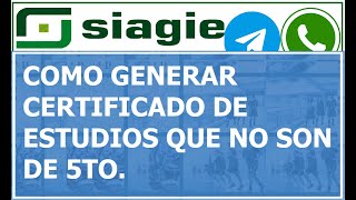 COMO GENERAR CERTIFICADO DE ESTUDIOS QUE NO SON DE 5TO [upl. by Yv]