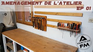 Amenagement de latelier 01 Etabli  French Cleat [upl. by Leitao737]