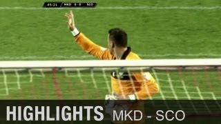 WMQuali Verspätung Anpfiff wegen Keeper wiederholt  Highlights Mazedonien  Schottland 12 [upl. by Jerusalem]