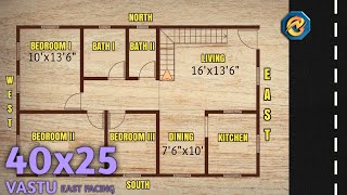 40×25 Modern 3BHK Vastu East Facing House Plan smallhouse • 25×40 ft House Design [upl. by Abas]