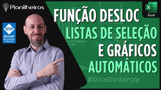 EXCEL 2013  Função DESLOC gerando LISTA de seleção e Gráficos que atualizam automaticamente [upl. by Rachel82]