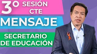 Mensaje Secretario de Educación Mario Delgado Tercera Sesión Consejo Técnico Escolar Noviembre 2024 [upl. by Erot296]