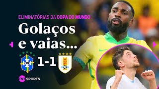 GERSON E VALVERDE MARCAM GOLAÇOS BRASIL FICA NO EMPATE EM CASA E SAI VAIADO  BRASIL 1X1 URUGUAI [upl. by Yeroc]