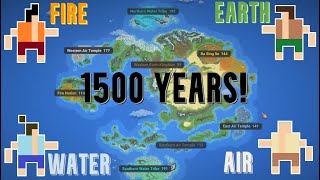 The 4 Elements Fight On The Avatar Map For 1500 Years  WorldBox [upl. by Tonnie690]