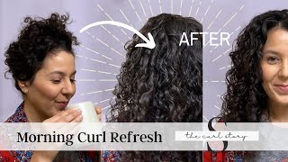 5 Minutes The Morning Curly Hair Routine to Refresh Curls Fast [upl. by Ahmar]