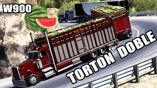 TORTON DOBLE Transportando SANDIAS Kenworth W900 Mapa de MEXICO American Truck Simulator [upl. by Capriola320]