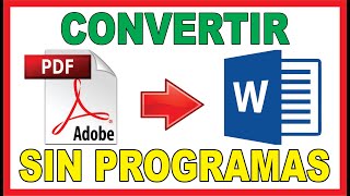 Como convertir un PDF a WORD sin programas ACTUALIZADO 2021 [upl. by Jewelle]