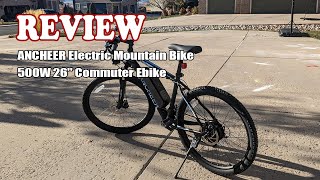 ANCHEER Electric Mountain Bike 500W 26 Commuter Ebike Review [upl. by Ahsoj]