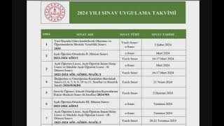 Açık Lise ve Ortaokul 2024 yılı sınav tarihleri takvimi yayınlandı MEB 2024 Sınav Uygulama Takvimi [upl. by Yesnnyl608]