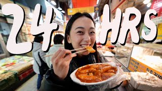 Eating the BEST KOREAN STREET FOOD in SEOUL [upl. by Saqaw]