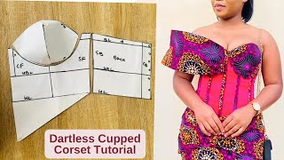 Cupped Corset Dress with Basque and Structured Sleeves  Dartless Cupped Corset [upl. by Drarrej]