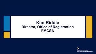 FMCSA’s Registration Modernization Stakeholder Day 3  October 21 2024 [upl. by Bo608]