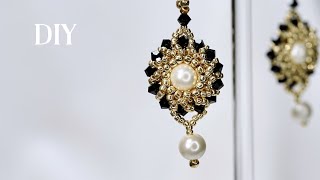 DIY Beautiful Pearl Earrings How to Make Beaded Earrings Tutorial [upl. by Shipley]