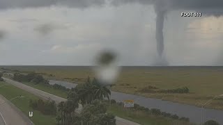 Tornado crosses I75 as Hurricane Milton approaches Florida coast [upl. by Julia]