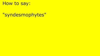 How to pronounce syndesmophytes [upl. by Halilahk815]