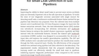 Multisource Multimodal Feature Fusion for Small Leak Detection in Gas Pipelines [upl. by Enibas]