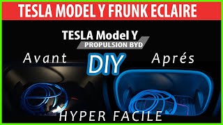 Illuminez votre frunk TESLA  Installation Facile dune bande LED facilement [upl. by Benetta810]