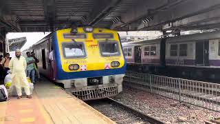 Virar AC Emu Local Train Arrival and Departure from Dadar Railways Station Mumbai [upl. by Esinaj659]